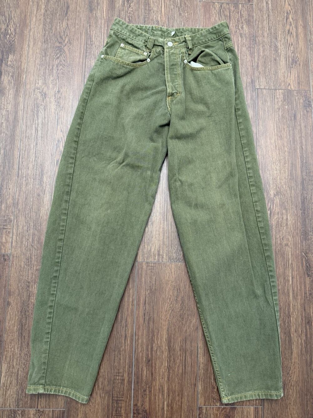 Vintage Compagnie BX USA Olive Green Jeans Mens 30 Workwear Button Fly